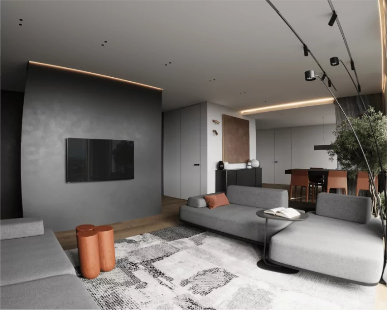 Дизайн-проект двухкомнатной квартиры 61 кв.м